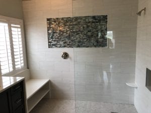 Glass and tile shower