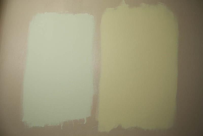 wall with sample paint colors